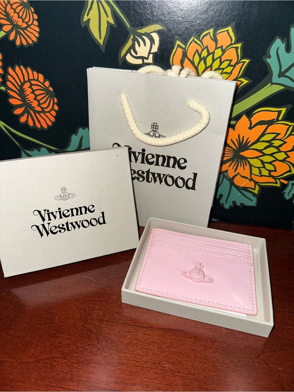 Vivienne Westwood Pink Patent Leather Orb Card Holder Italy Box Bag - Picture 7 of 8
